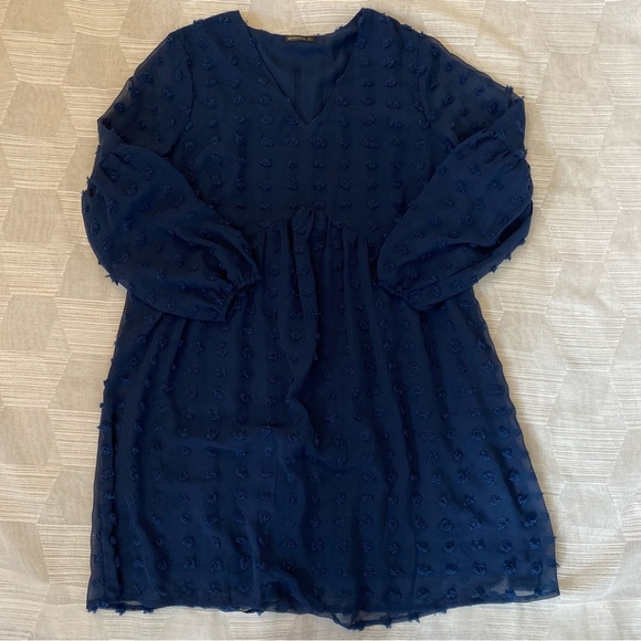 Long Sleeve Swiss Dot Dress - Picture 4 of 5